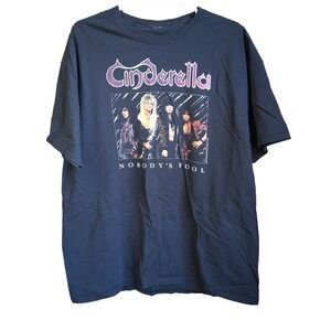 Cinderella Nobody's Fool 2017 Licensed SS Graphic Tee L/XL Hair Band Concert EUC